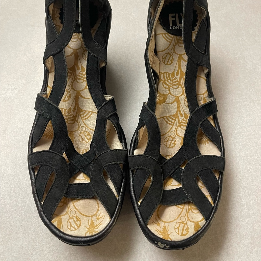Fly London Black Sandal Size 40